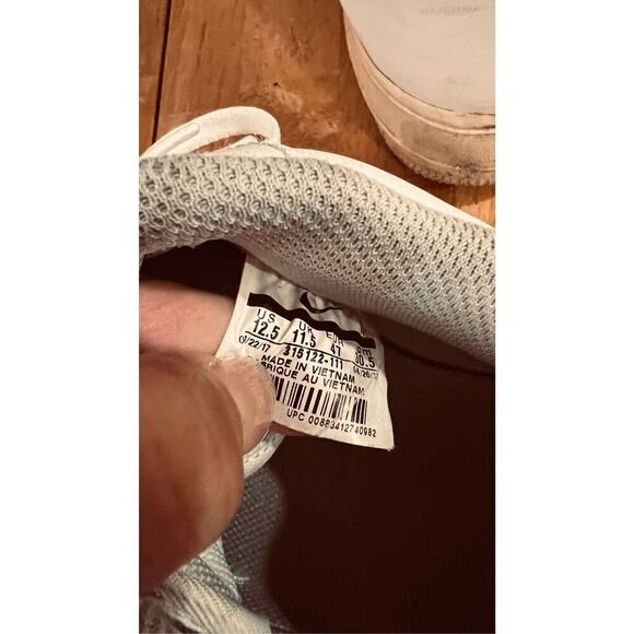 Nike AF1 White Leather Mens Sneakers Size 12.5 (B) - Picture 11 of 13